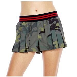The Upside Green Camo Pleated Shorts 6 Military Chic Y2K Utility Gorpcore Street